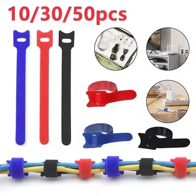 Gear Tie Reusable - 10/30/50Pcs Reusable Hook And Loop Cable