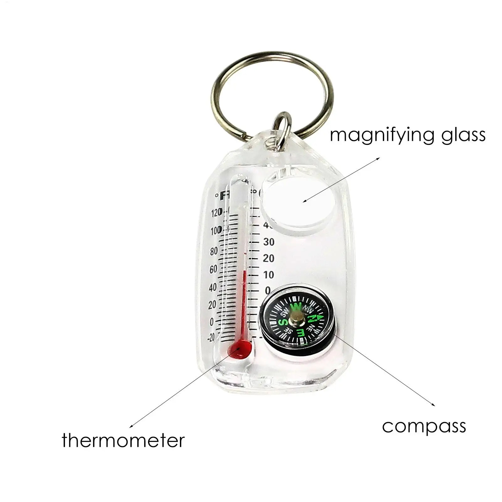 1pc Multifunction Mini Keychai - огляд і ціна Compass Keychain Mini