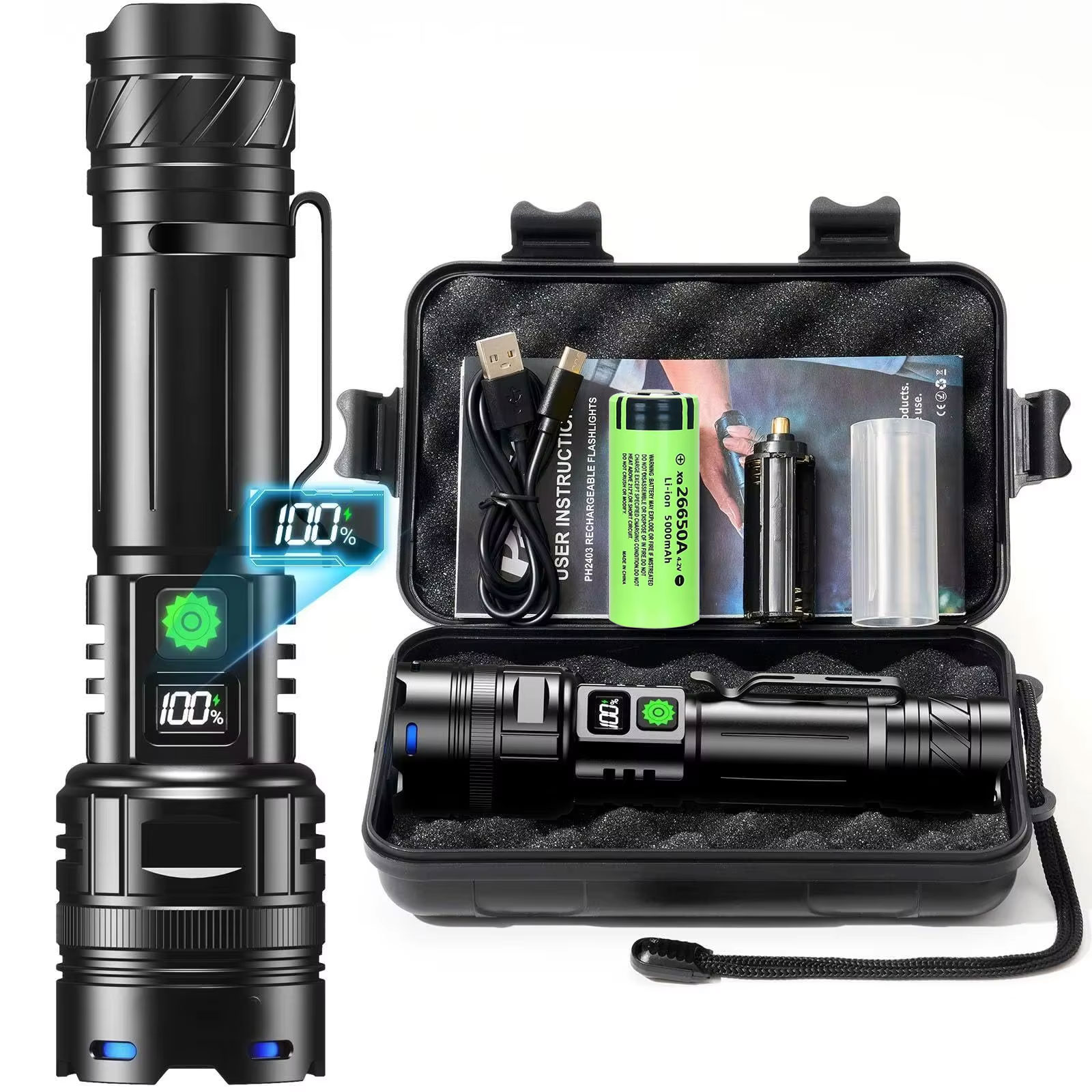 High Power LED Flashlight USB  - огляд і ціна Edc Carry Pen