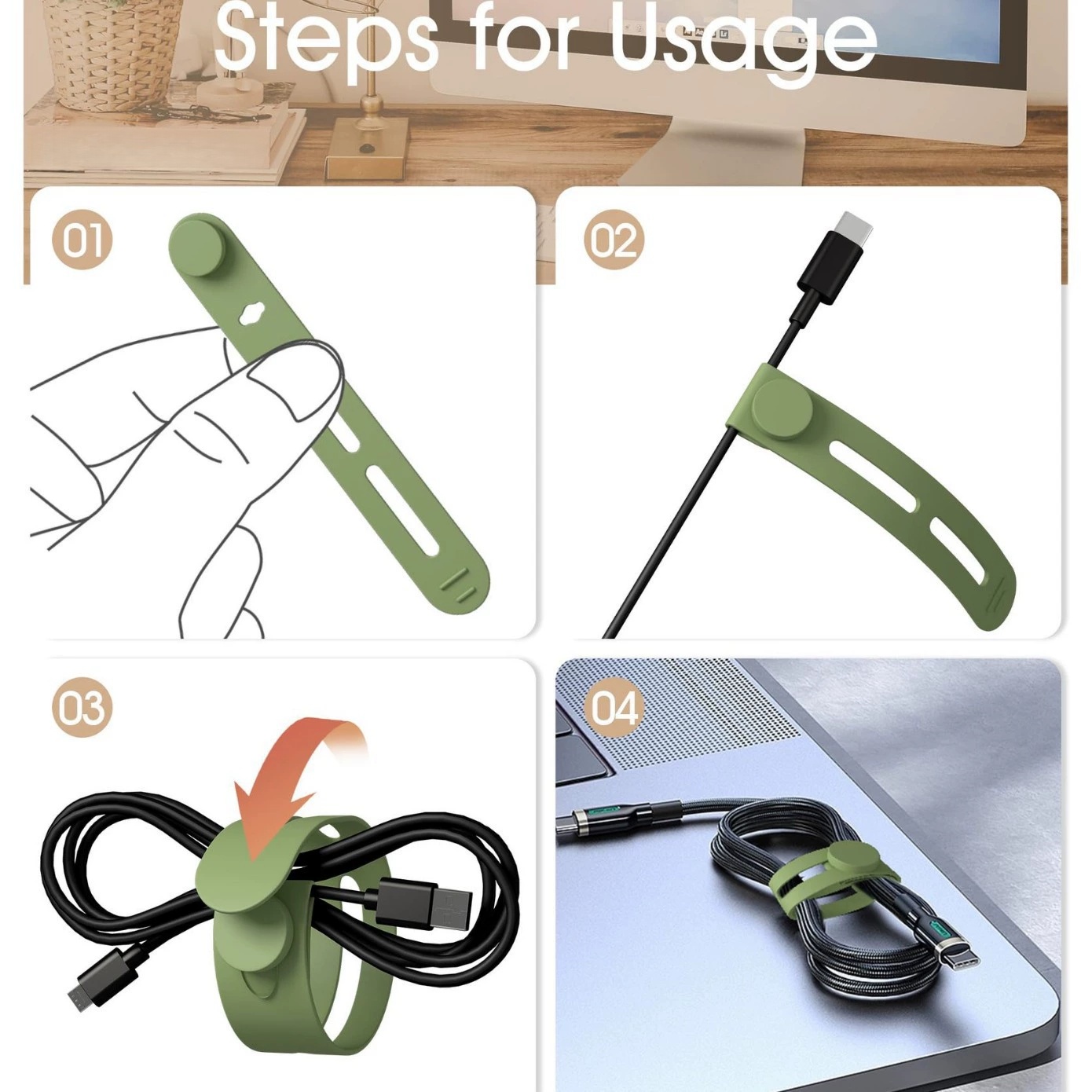 Silicone Cable Ties Reusable,  - огляд і ціна Gear Tie Reusable